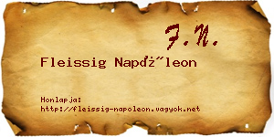 Fleissig Napóleon névjegykártya